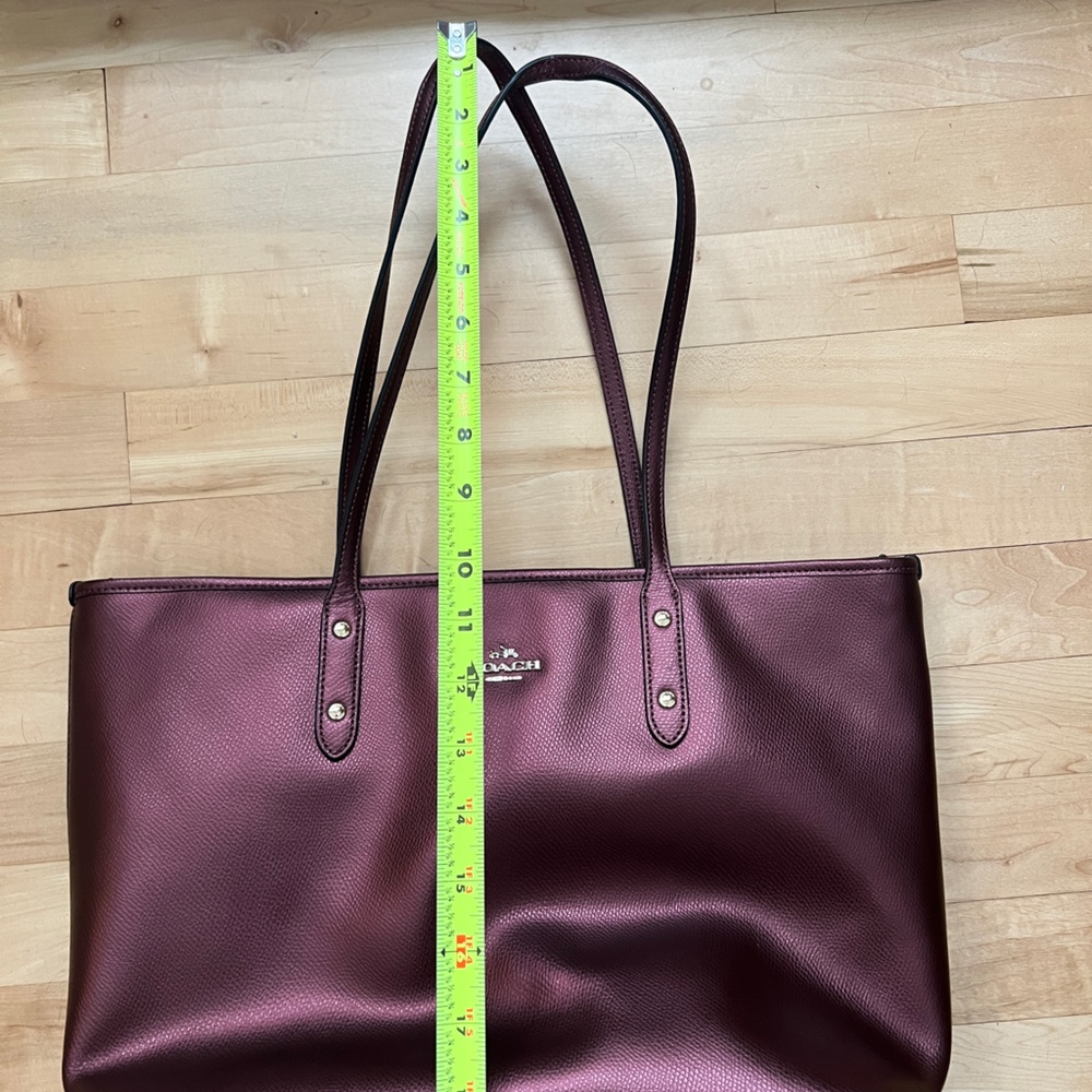 Coach Deep Burgundy Leather Tote - Picture 12 of 12